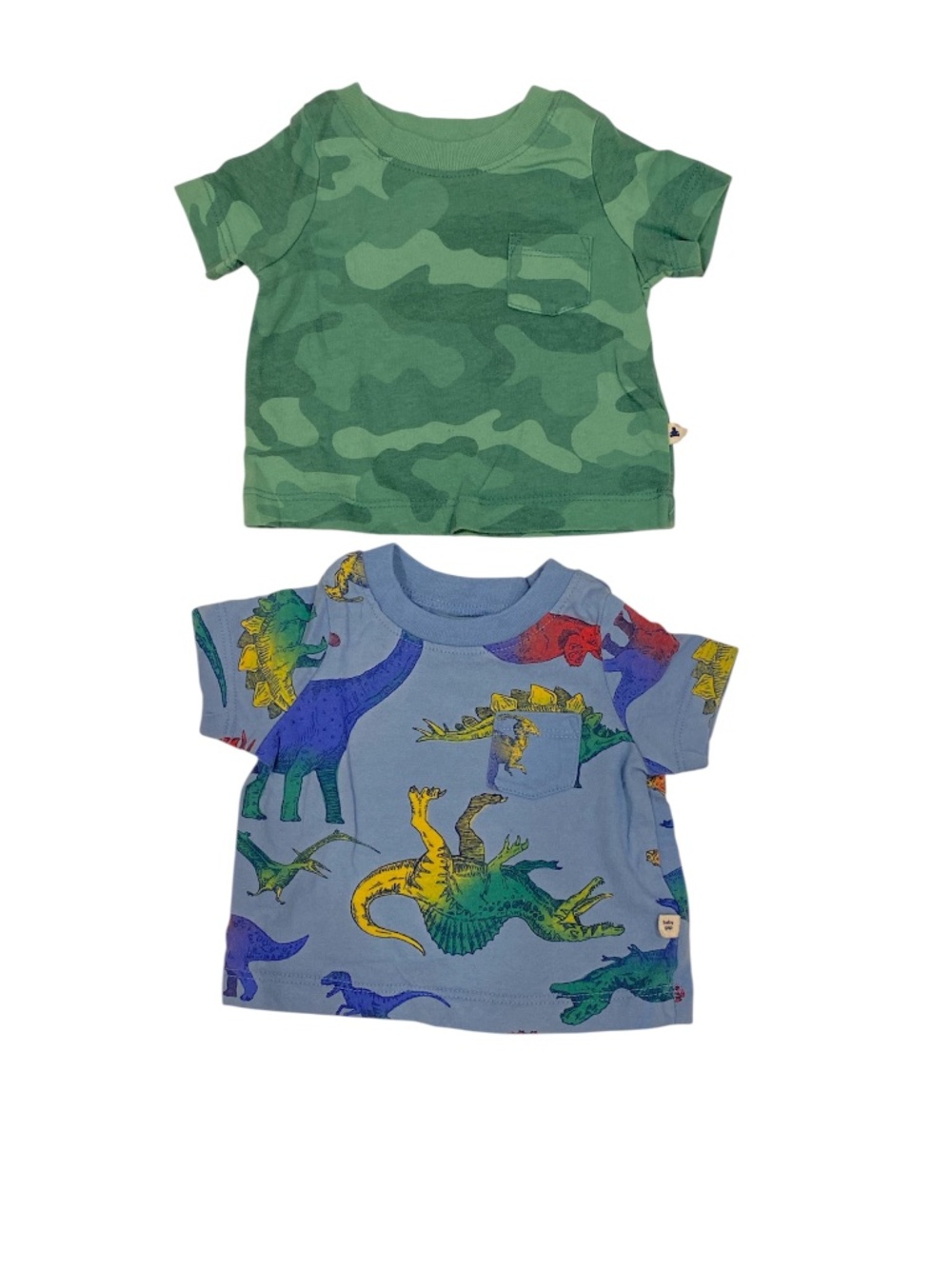 Baby Gap (NEW) Baby Boys' 2 Pieces Camo & Dino Pocket T-Shirt Size 0-3 Months
